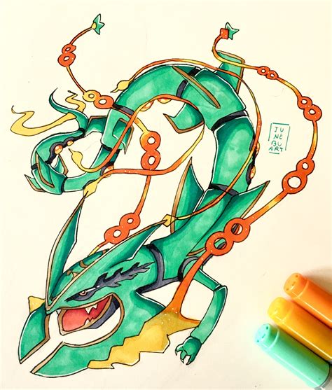 drawing of rayquaza